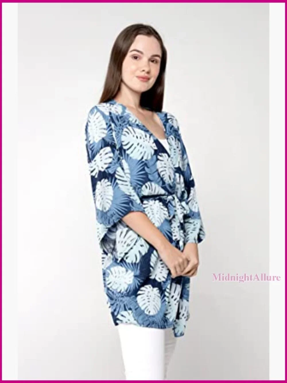 Couple Matching Hawaiian Luau Shirt and Kimono Set Rayon